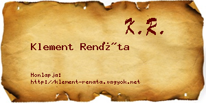 Klement Renáta névjegykártya