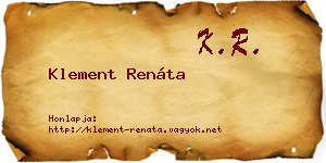 Klement Renáta névjegykártya